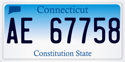CT license plate AE67758