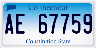 CT license plate AE67759