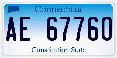 CT license plate AE67760