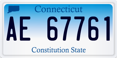 CT license plate AE67761