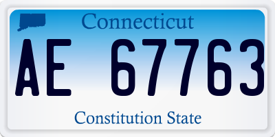 CT license plate AE67763