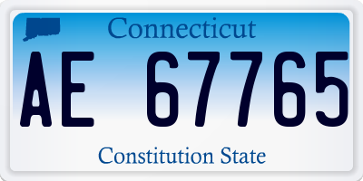 CT license plate AE67765