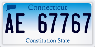CT license plate AE67767