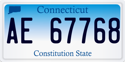 CT license plate AE67768