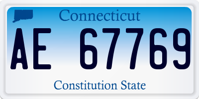 CT license plate AE67769