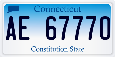 CT license plate AE67770