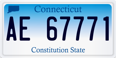 CT license plate AE67771