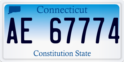 CT license plate AE67774