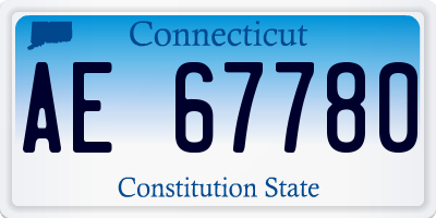 CT license plate AE67780