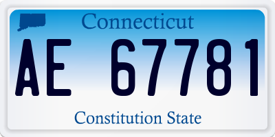 CT license plate AE67781