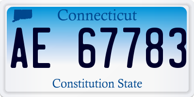 CT license plate AE67783