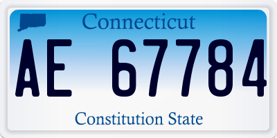 CT license plate AE67784