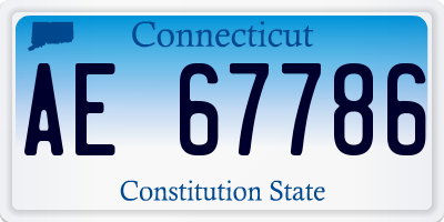 CT license plate AE67786