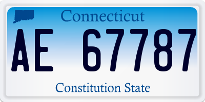 CT license plate AE67787