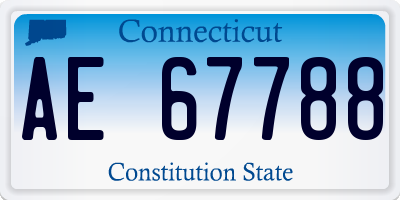 CT license plate AE67788