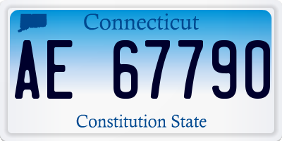 CT license plate AE67790