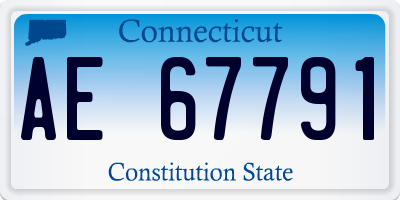 CT license plate AE67791
