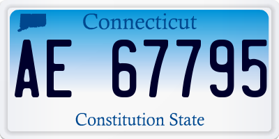 CT license plate AE67795