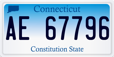 CT license plate AE67796