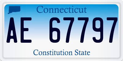 CT license plate AE67797