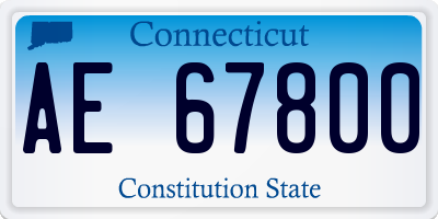 CT license plate AE67800