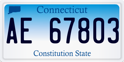 CT license plate AE67803