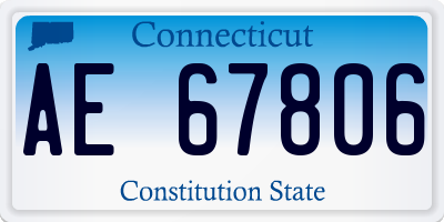 CT license plate AE67806