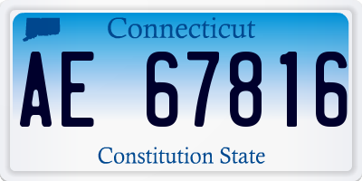 CT license plate AE67816