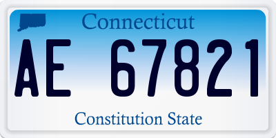 CT license plate AE67821