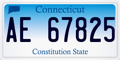 CT license plate AE67825