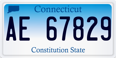 CT license plate AE67829