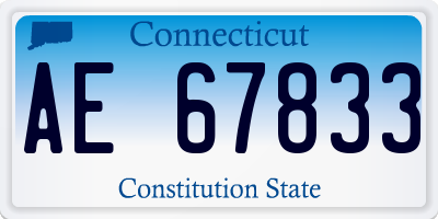 CT license plate AE67833