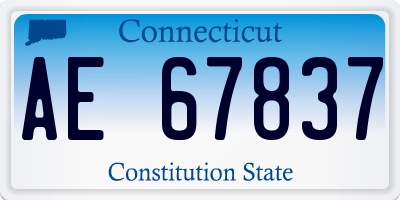 CT license plate AE67837