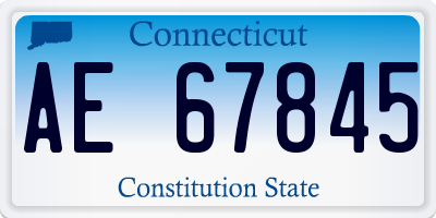 CT license plate AE67845