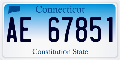 CT license plate AE67851