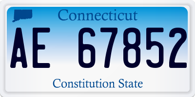 CT license plate AE67852
