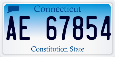 CT license plate AE67854