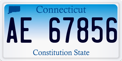 CT license plate AE67856