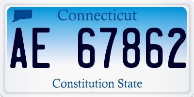 CT license plate AE67862