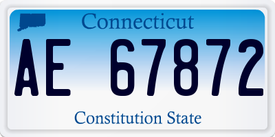 CT license plate AE67872