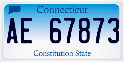CT license plate AE67873