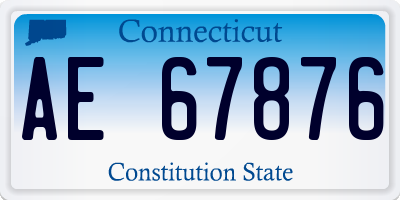 CT license plate AE67876
