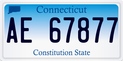 CT license plate AE67877