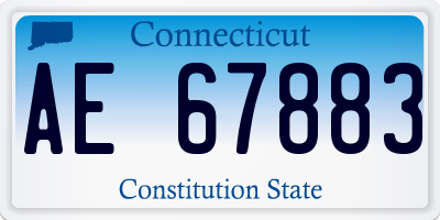 CT license plate AE67883