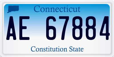 CT license plate AE67884