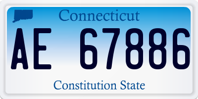 CT license plate AE67886