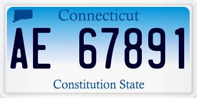 CT license plate AE67891