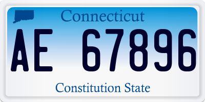 CT license plate AE67896