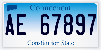 CT license plate AE67897
