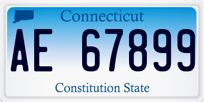 CT license plate AE67899